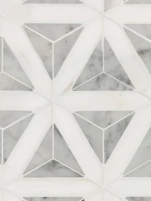 Carrara White Faceted Polished