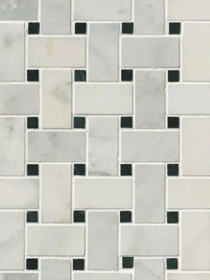 Greecian White Basketweave Pattern Polished