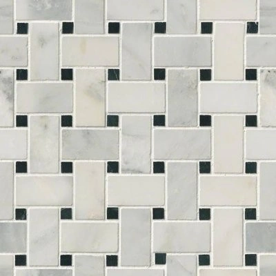 Greecian White Basketweave Pattern Polished