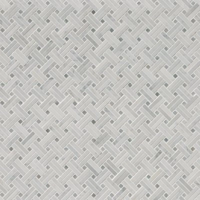 Carrara White Basketweave Pattern Polished