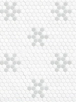 White And Gray Mod Petal Pattern Matte