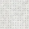Carrara White Basketweave Pattern Honed