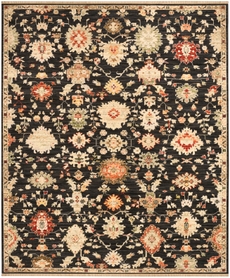 Antique Bloom Anb01 Black Area Rug