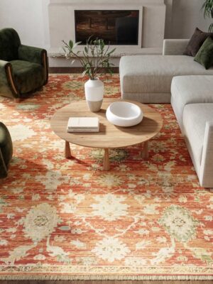 Antique Bloom Anb01 Brick Area Rug