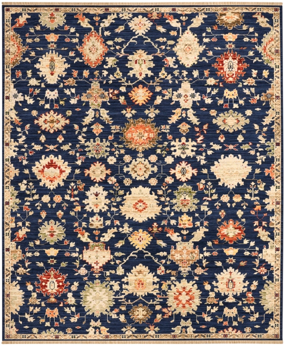 Antique Bloom Anb01 Navy Area Rug