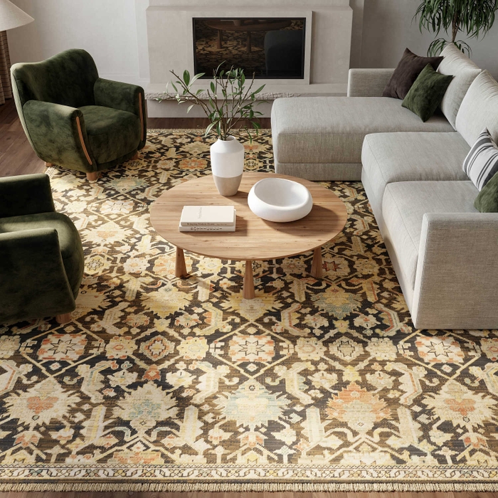 Antique Bloom Anb02 Mocha Multicolor Area Rug