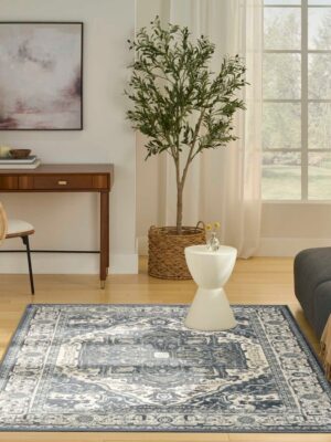 Quarry Qua18 Navy Ivory Area Rug