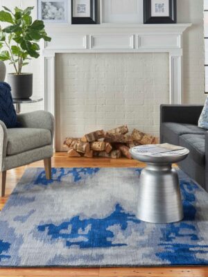Symmetry Smm10 Grey/Blue Rug