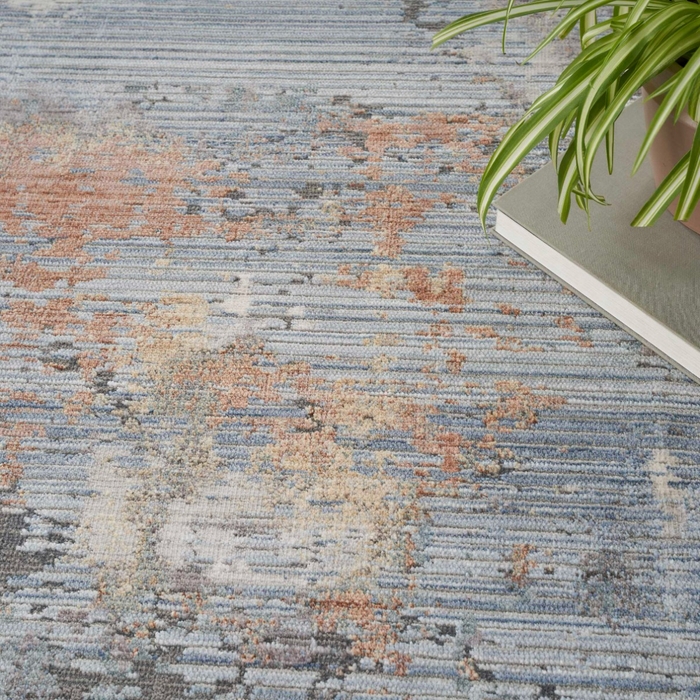Abstract Hues Abh01 Grey/Blue Area Rug