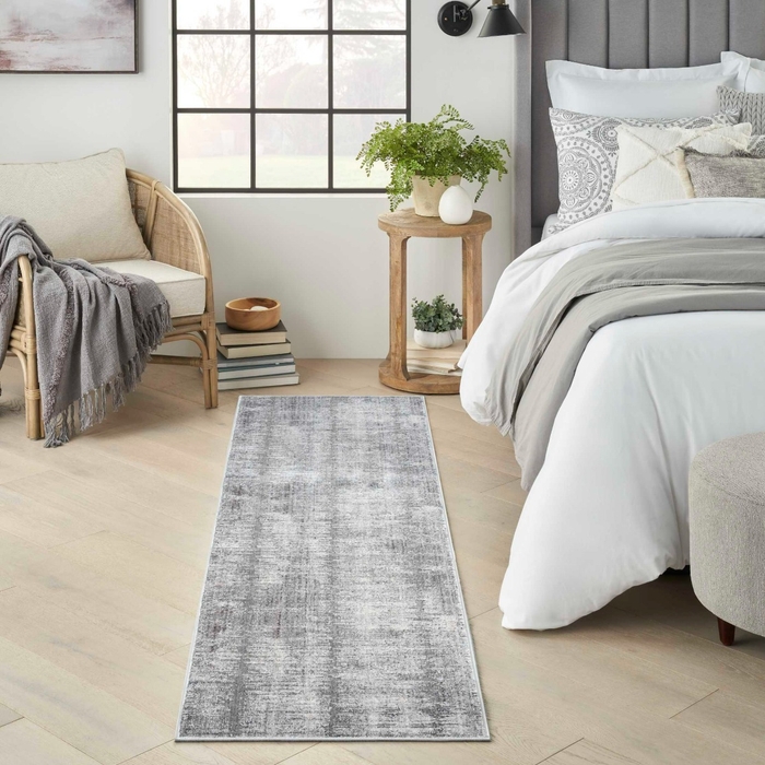 Abstract Hues Abh03 Grey/White Area Rug