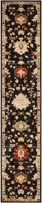 Antique Bloom Anb01 Black Area Rug