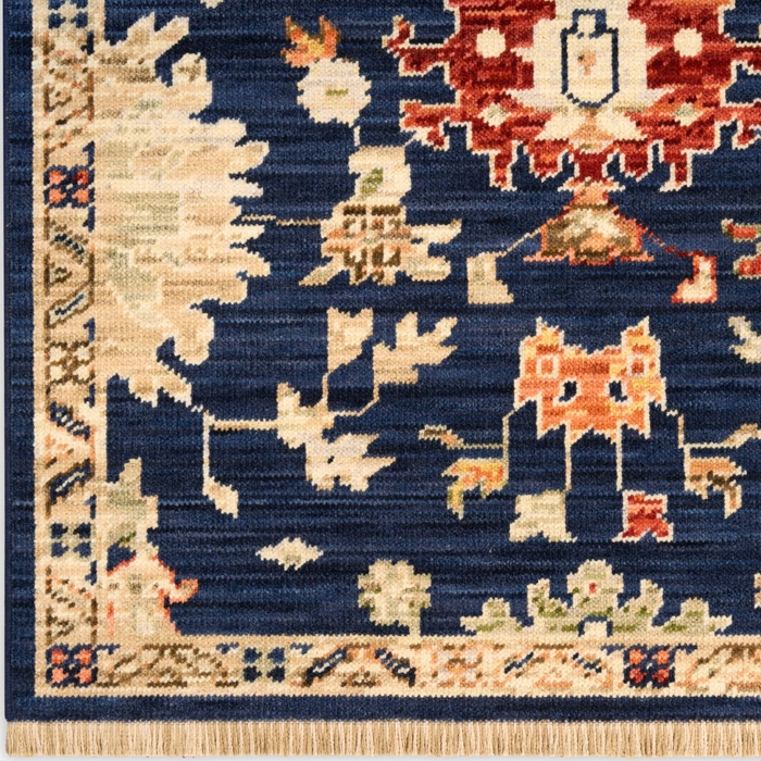Antique Bloom Anb01 Navy Area Rug
