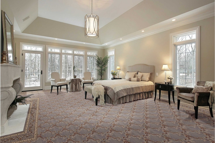 Ashton House Ribbon Trellis A01F Haze Broadloom