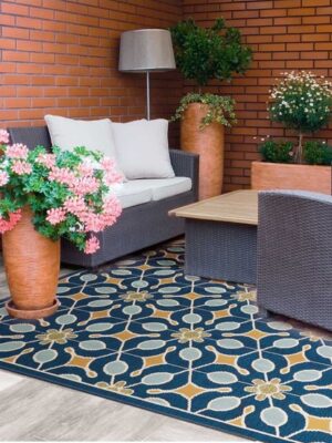 Caribbean Crb07 Navy Outdoor Rug