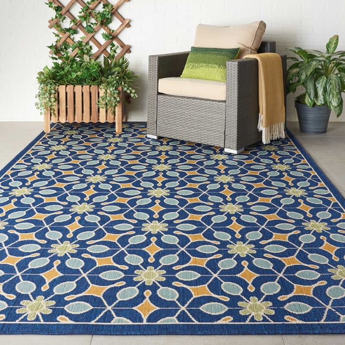 Caribbean Crb07 Navy Outdoor Rug
