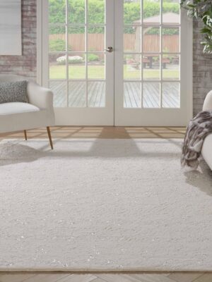 Cozy Shimmer Csh01 Ivory Silver Area Rug