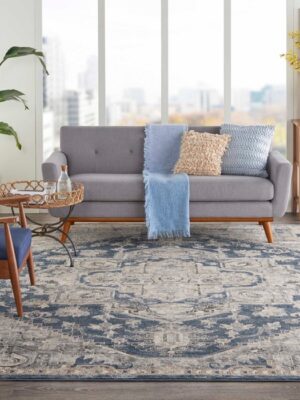 Quarry Qua08 Ivory Blue Rug