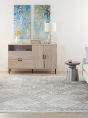 Quarry Qua16 Grey/Ivory/Blue Rug