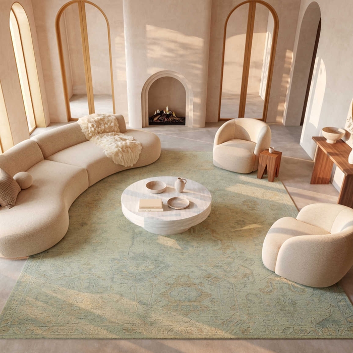 Ravello Rvl04 Aqua Taupe Area Rug