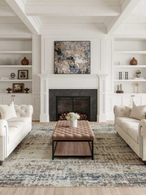 Rustic Textures Rus14 Light Grey Multi Rug