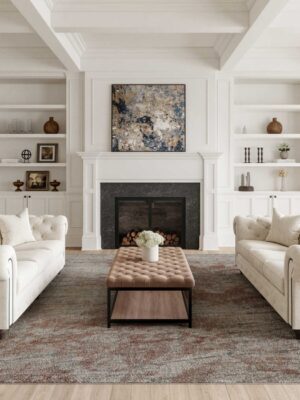Rustic Textures Rus15 Light Grey/Rust Rug