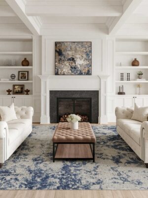 Rustic Textures Rus16 Grey/Blue Rug