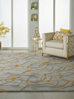 Symmetry Smm05 Grey/Yellow Rug