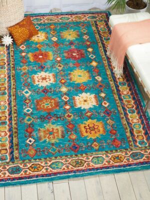 Vibrant Vib09 Teal Rug